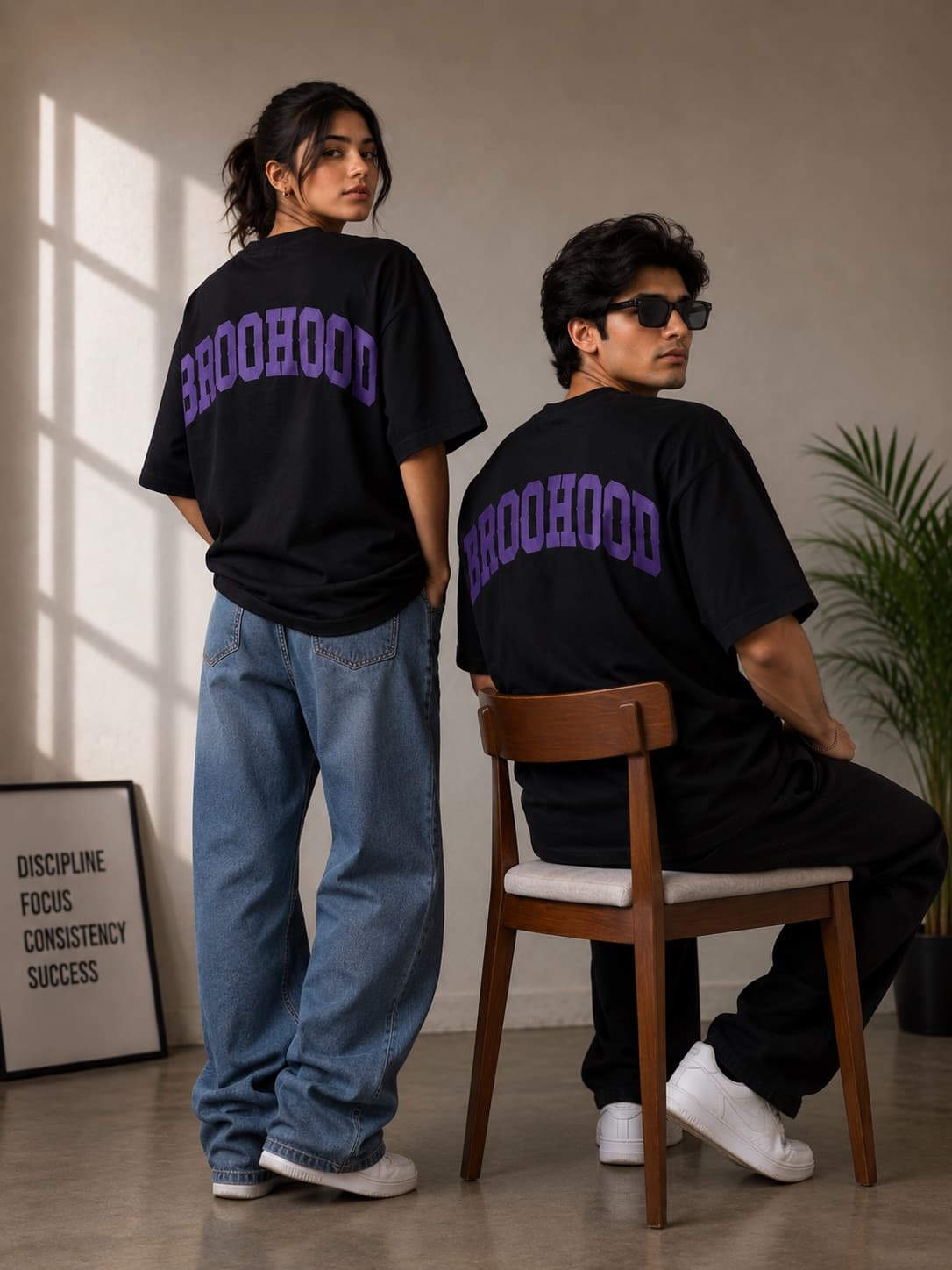 Oversized BrooHood Print T-Shirt